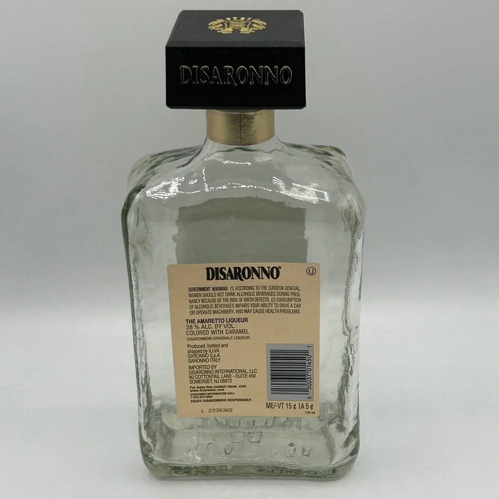 Disaronno Originale Italian Liqueur Empty Glass Bottle 750ml Decorative Craft